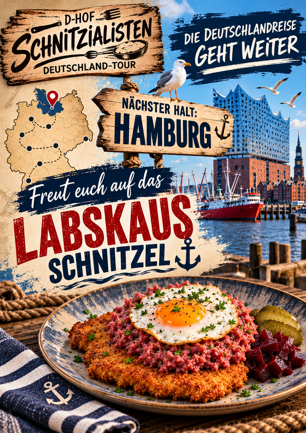 Schnitzialisten Deutschlandreise Hamburg – Labskaus-Schnitzel